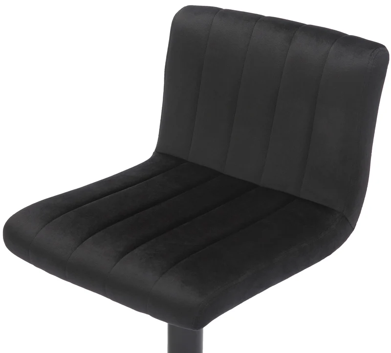 Lot de 2 tabourets de bar pivotant hauteur réglable assise surpiqué en velours noir et métal noir 10_0006316