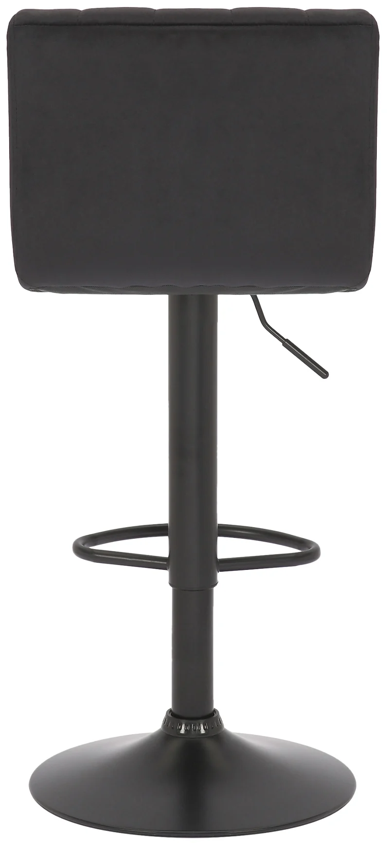 Lot de 2 tabourets de bar pivotant hauteur réglable assise surpiqué en velours noir et métal noir 10_0006316
