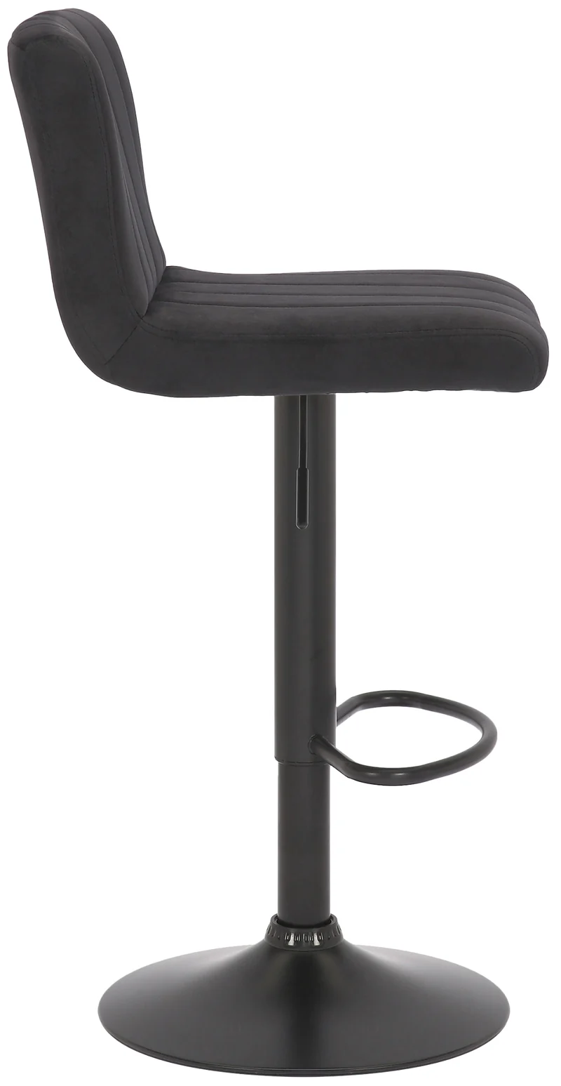 Lot de 2 tabourets de bar pivotant hauteur réglable assise surpiqué en velours noir et métal noir 10_0006316