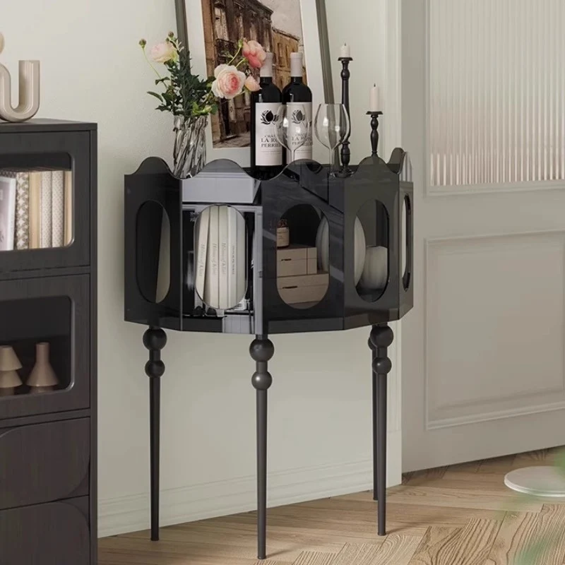 Traditional Vintage Acrylic & Carbon Steel Hexagonal Entrance Cabinet For Living Room, Entryways