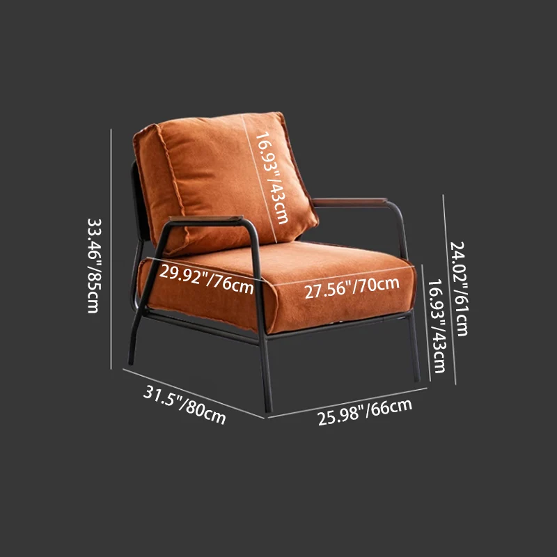 Modern Minimalist Square Fabric Eucalyptus Wood Carbon Steel Accent Chair With Ergonomic Design For Living Room
