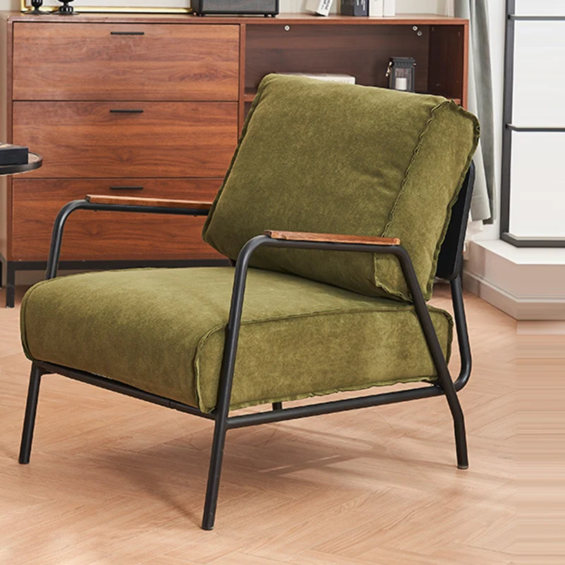 Modern Minimalist Square Fabric Eucalyptus Wood Carbon Steel Accent Chair With Ergonomic Design For Living Room
