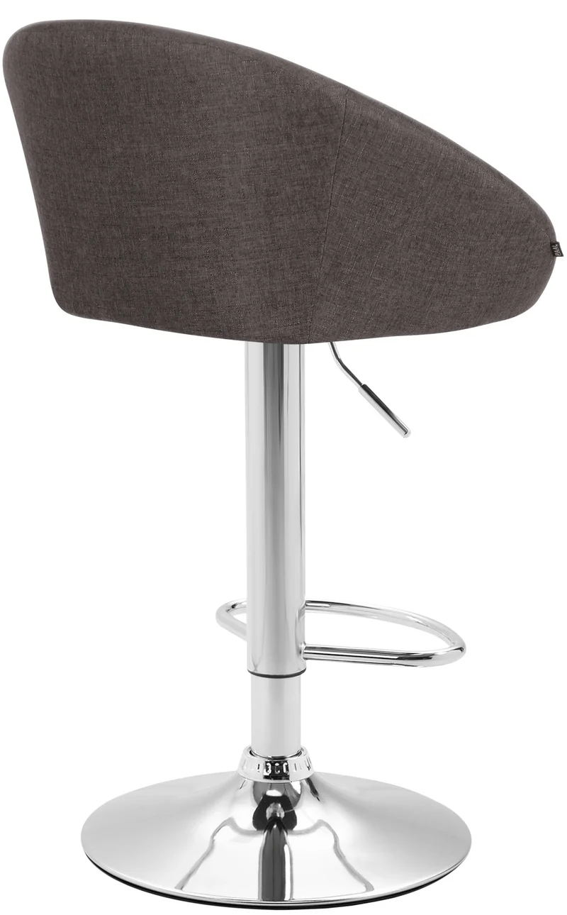 Lot de 2 tabourets de bar chaises hautes design moderne en tissu gris foncé et métal chromé 10_0006322