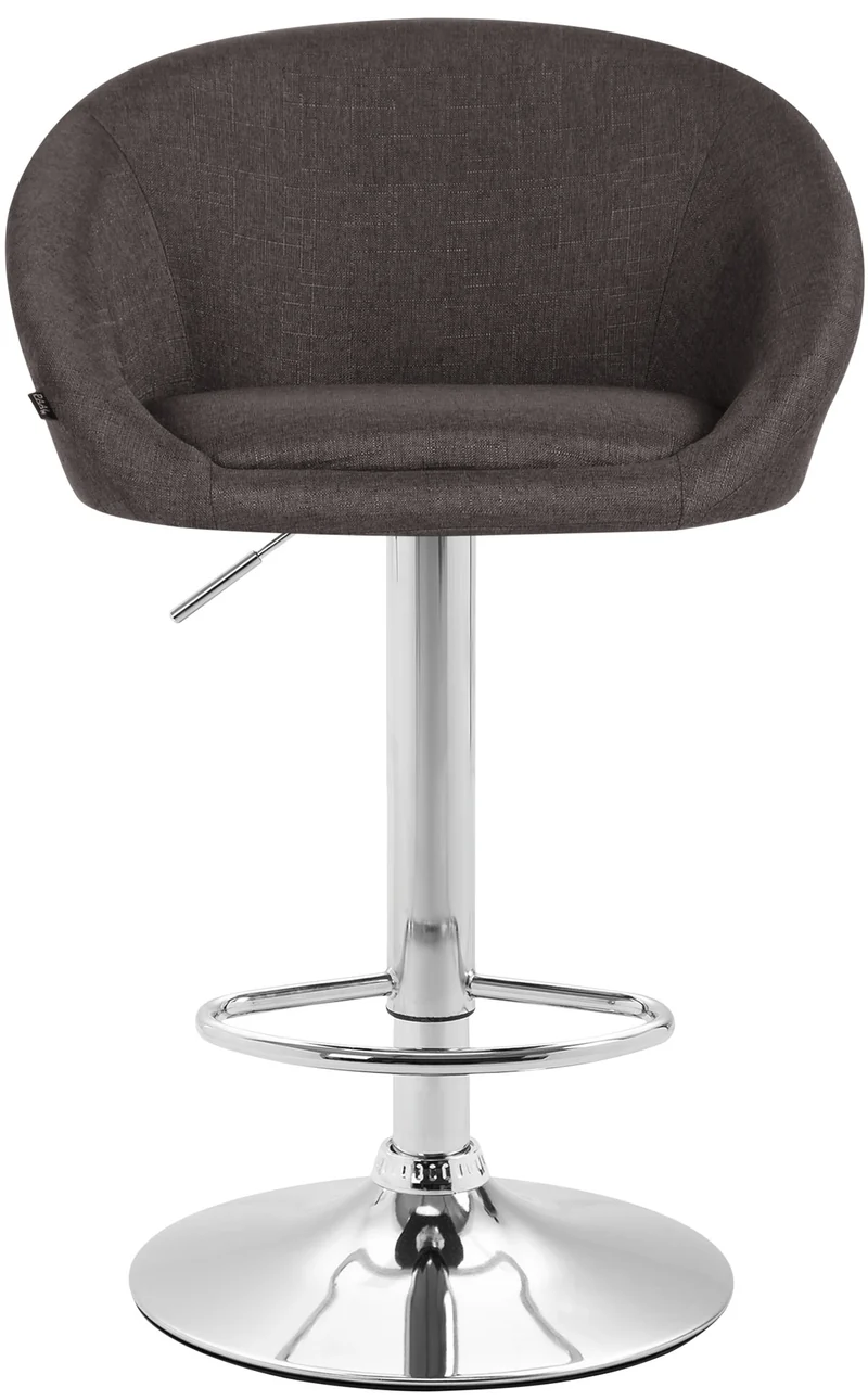 Tabouret de bar x1 chaises hautes design moderne en tissu gris foncé et métal chromé 10_0005938