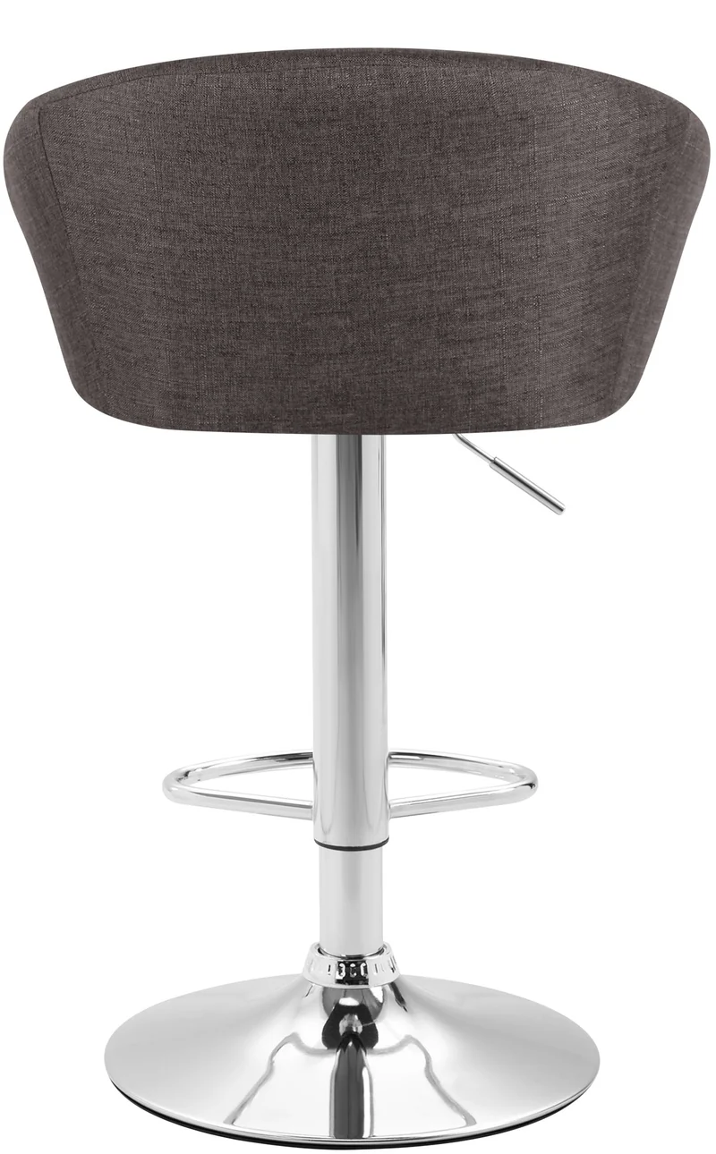 Tabouret de bar x1 chaises hautes design moderne en tissu gris foncé et métal chromé 10_0005938