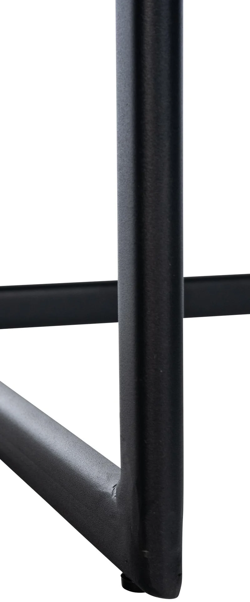 Tabouret de bar x1 design minimaliste assise en tissu gris foncé piètement en U métal noir repose-pieds 10_0006094