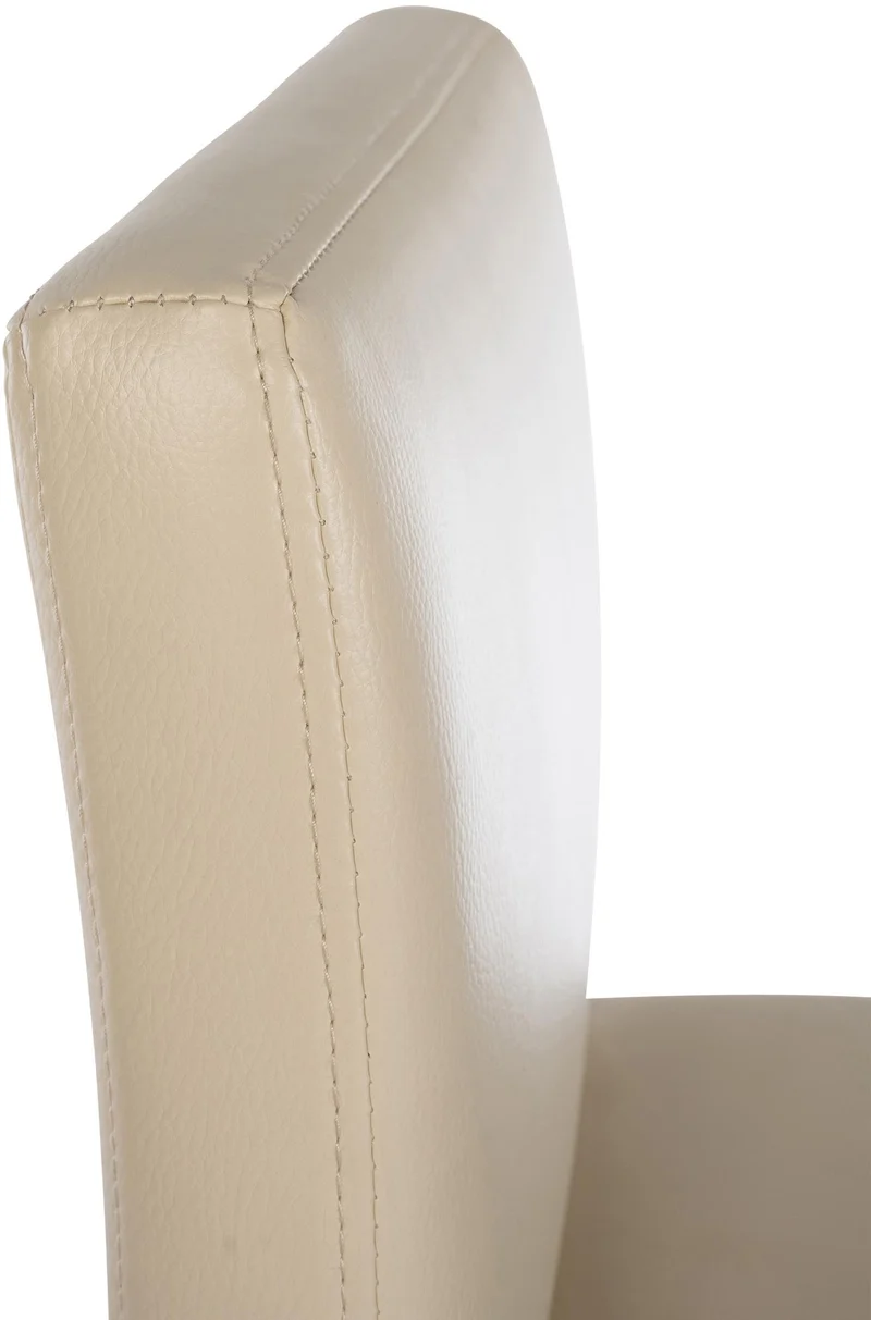 Tabouret de bar x1 design minimaliste assise en PVC crème piètement en U métal noir repose-pieds 10_0006083