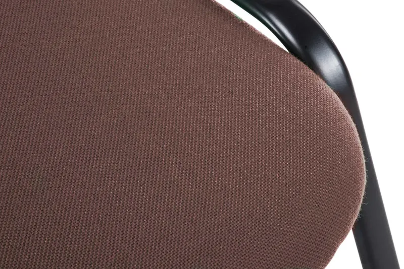 Chaise visiteur empilable zone d'attente en tissu marron piètement à 4 pieds en métal noir 10_0003397