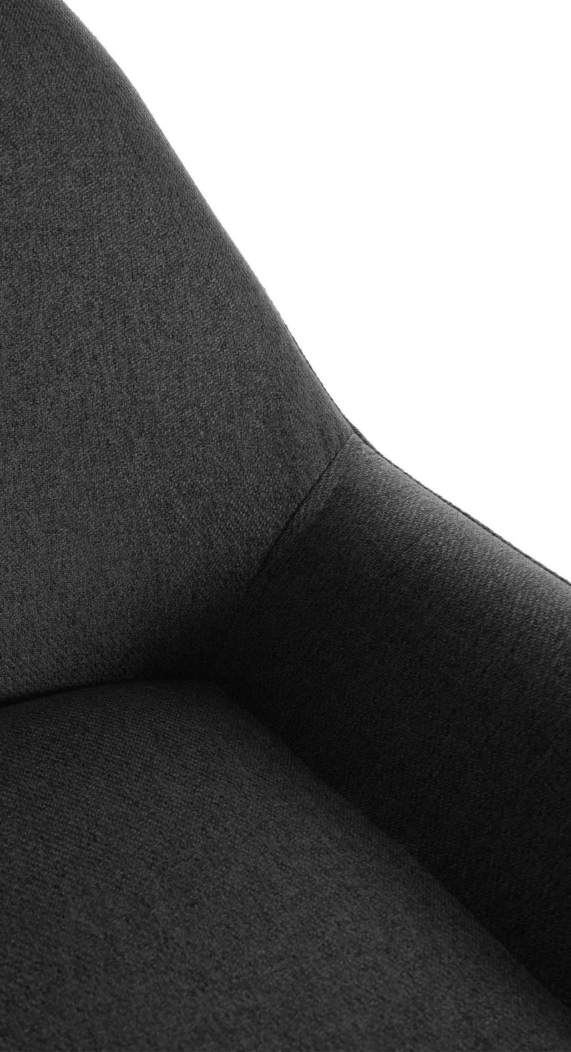 Lot de 2 tabourets de bar repose-pieds en forme d'arc en métal doré assise en tissu noir TDB10795
