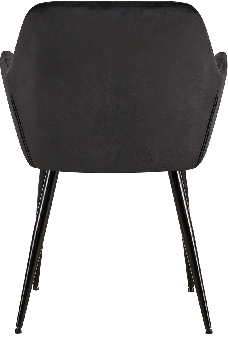Lot de 2 chaises de salle à manger design retro coutures décoratives en carrées assise en velours noir 10_0001538
