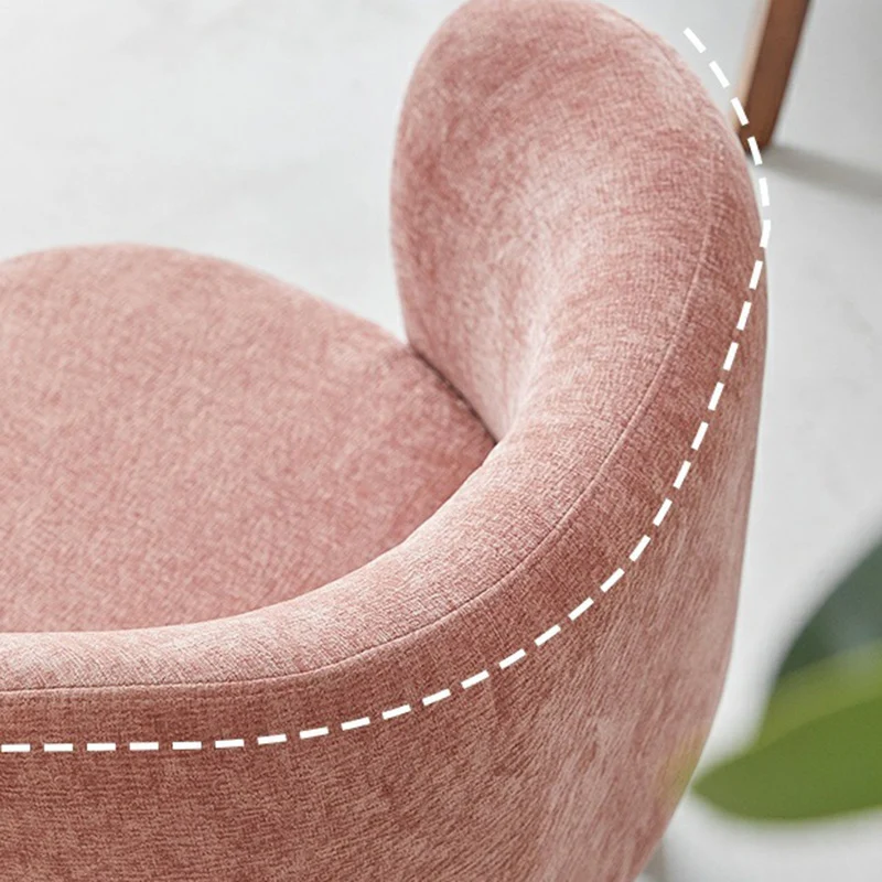 Contemporary Luxury Round Chenille Upholstered Rubberwood Legs Accent Chair Wing Back For Living Room