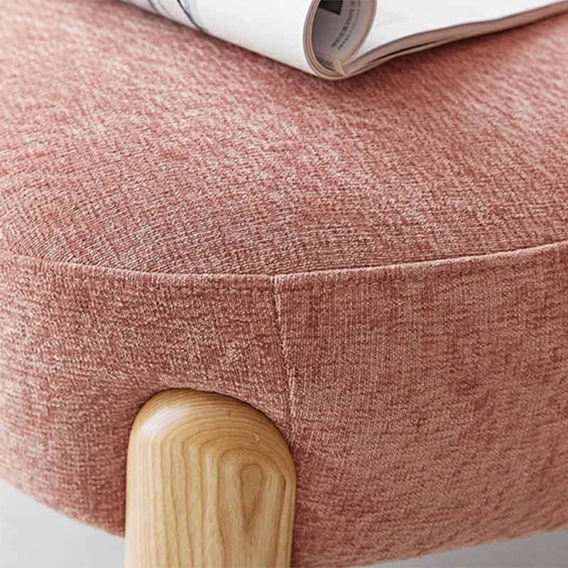 Contemporary Luxury Round Chenille Upholstered Rubberwood Legs Accent Chair Wing Back For Living Room