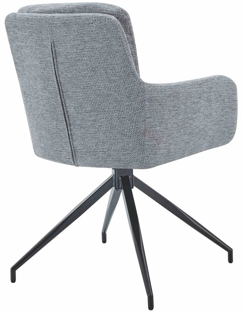 Lot de 2 chaises de salle à manger fonction pivotante confortable et moderne en tissu gris cadre métal 10_0006561