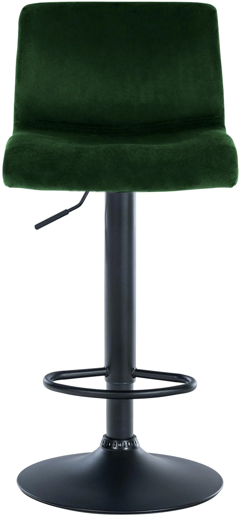 Tabouret de bar x1 repose-pieds hauteur réglable dossier bas en velours vert cadre métal noir 10_0005948
