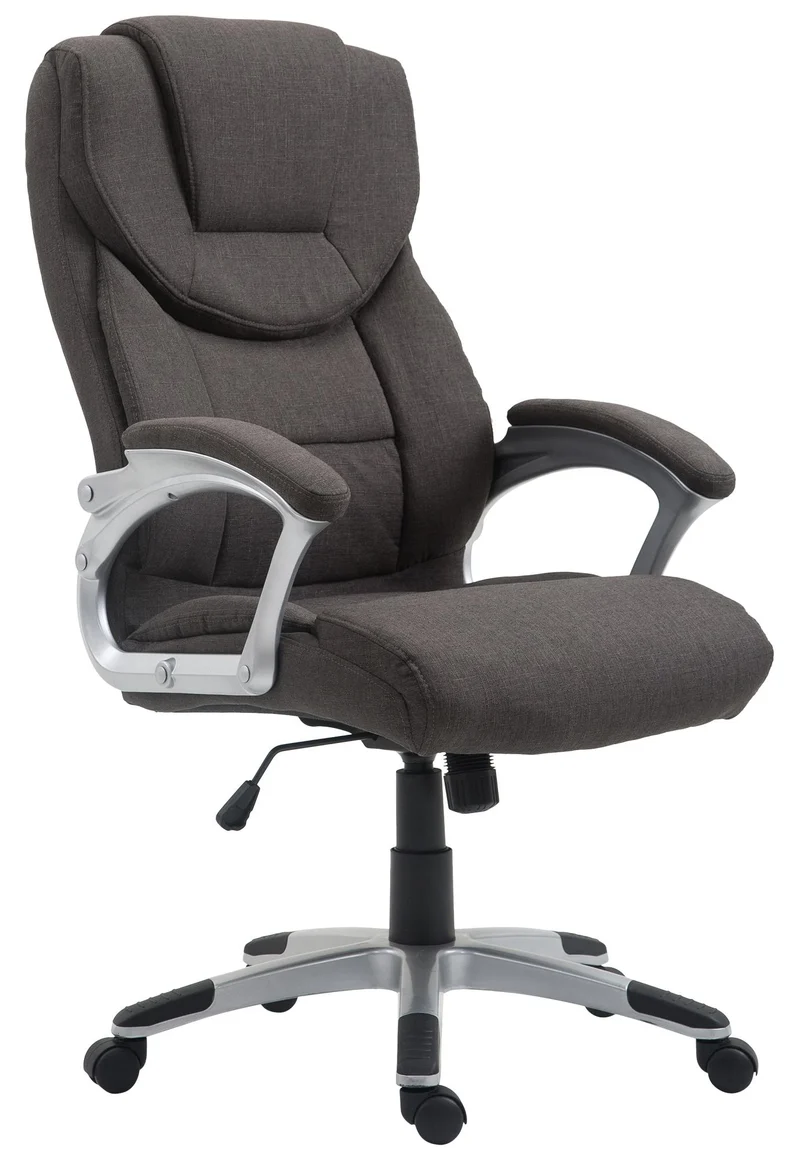 Fauteuil de bureau dossier inclinable hauteur réglable en tissu gris foncé cadre métal 10_0006989