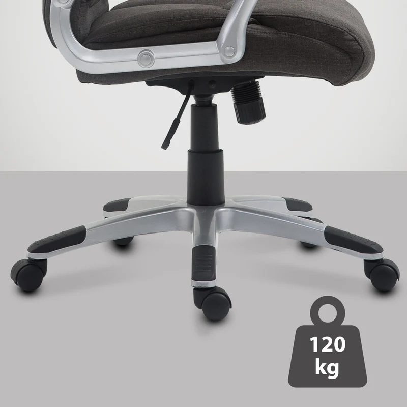 Fauteuil de bureau dossier inclinable hauteur réglable en tissu gris foncé cadre métal 10_0006989