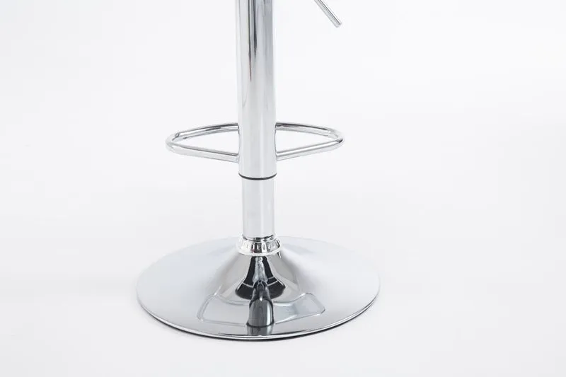 Lot de 2 tabourets de bar avec dossier hauteur réglable en PVC noir cadre en métal chromé 10_0006140