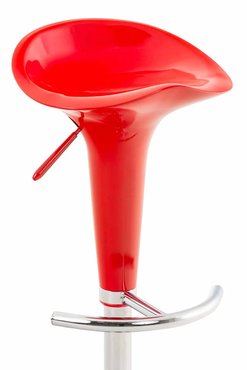 Tabouret de bar chaise haute x1 hauteur réglable style contemporain – assise plastique rouge brillant 10_0006059
