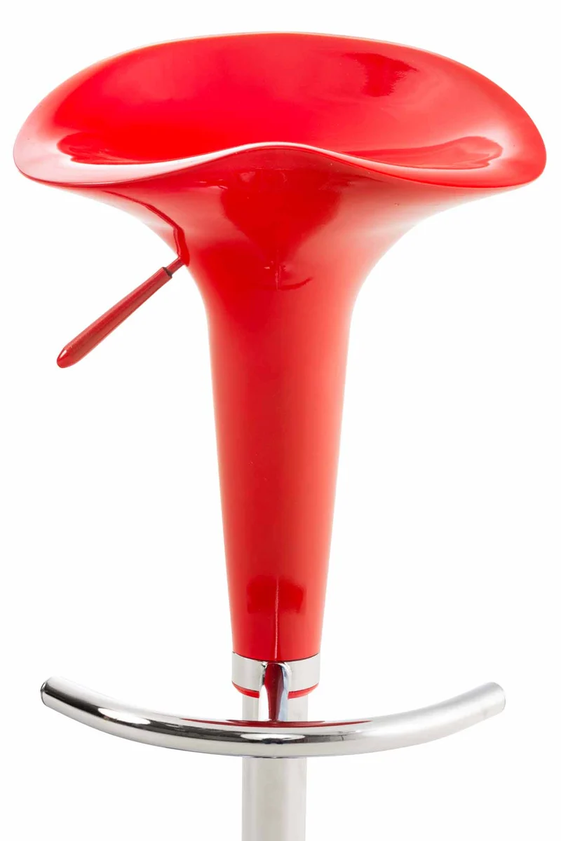 Tabouret de bar chaise haute x1 hauteur réglable style contemporain – assise plastique rouge brillant 10_0006059