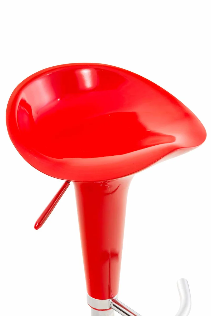 Tabouret de bar chaise haute x1 hauteur réglable style contemporain – assise plastique rouge brillant 10_0006059