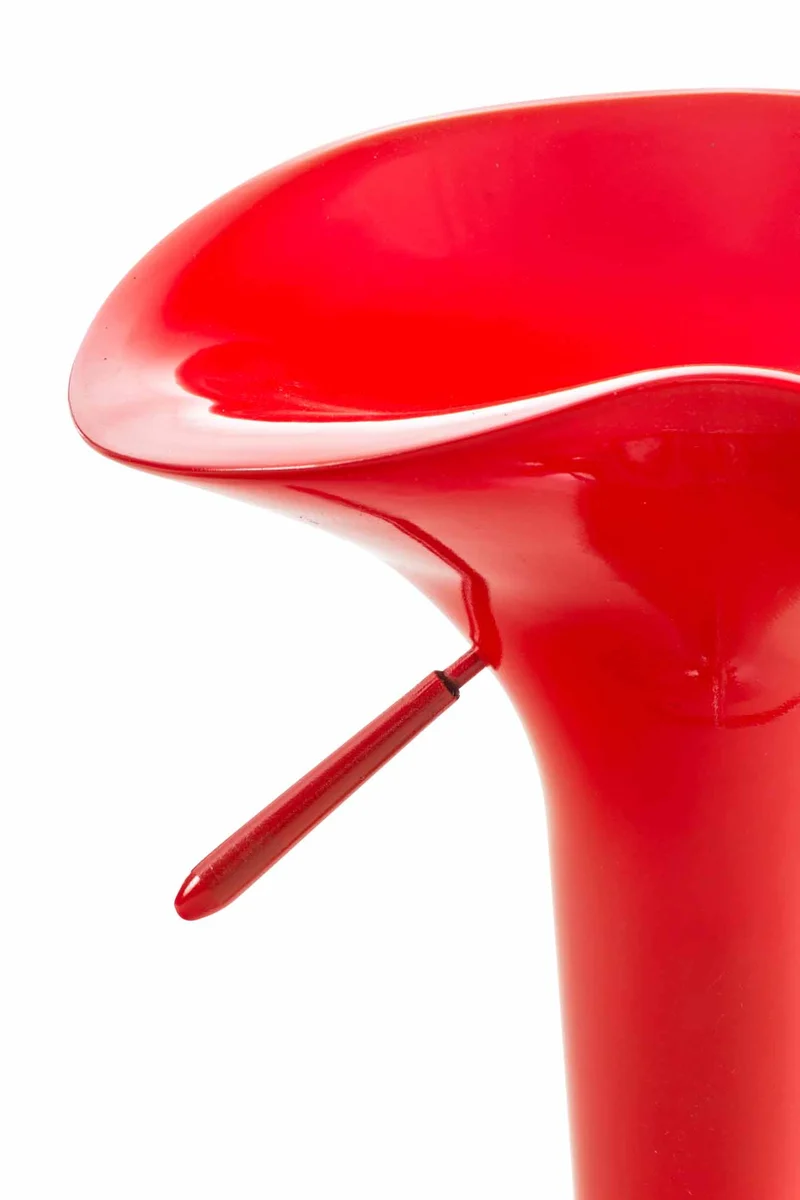 Tabouret de bar chaise haute x1 hauteur réglable style contemporain – assise plastique rouge brillant 10_0006059