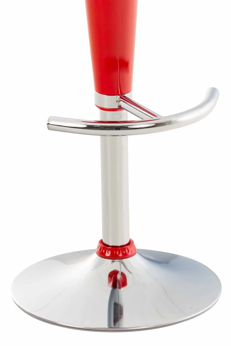 Tabouret de bar chaise haute x1 hauteur réglable style contemporain – assise plastique rouge brillant 10_0006059