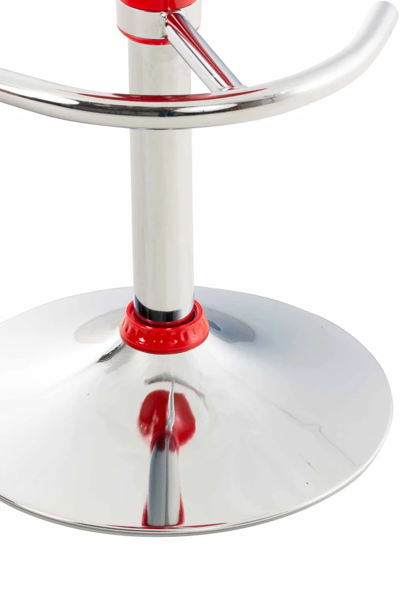 Tabouret de bar chaise haute x1 hauteur réglable style contemporain – assise plastique rouge brillant 10_0006059
