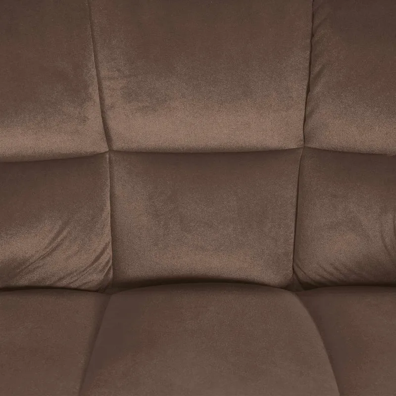 Tabouret de bar x1 assise enveloppante capitonnée en velours marron avec structure à 4 pieds en acier inoxydable 10_0006460