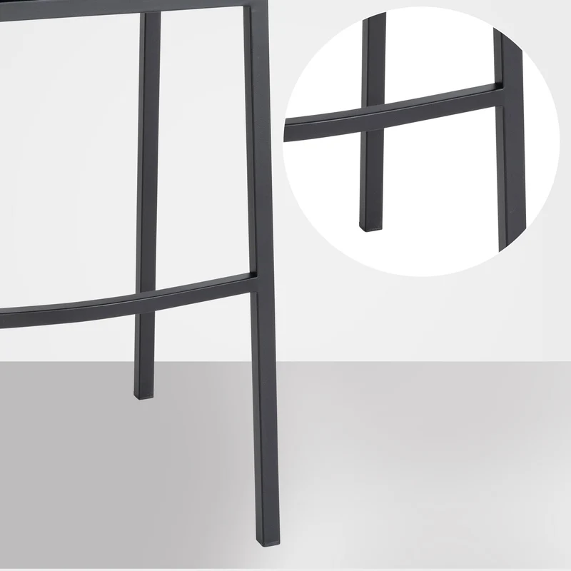 Tabouret de bar x1 assise enveloppante capitonnée en velours gris avec structure à 4 pieds en métal noir 10_0006062