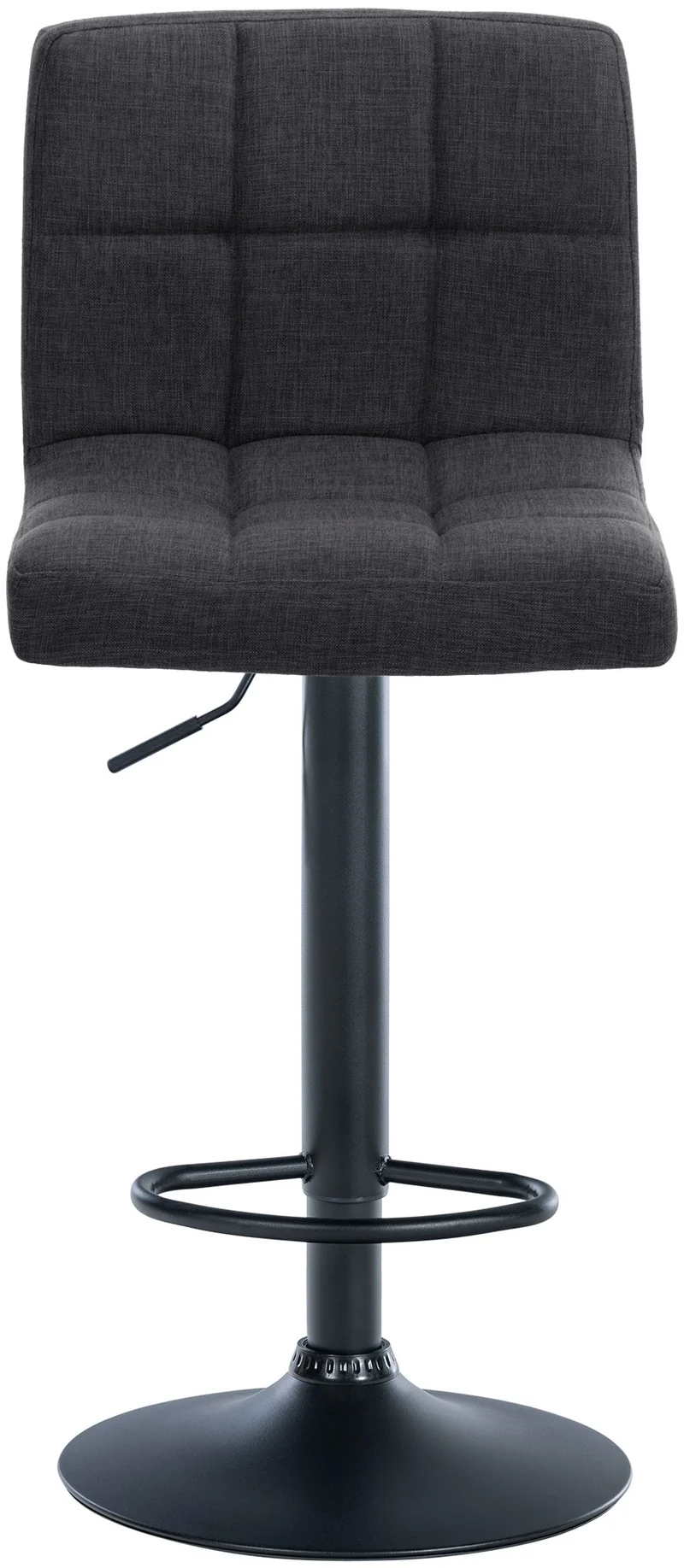 Lot de 2 tabourets de bar style contemporain en tissu matelassé gris foncé cadre métal noir 10_0006132