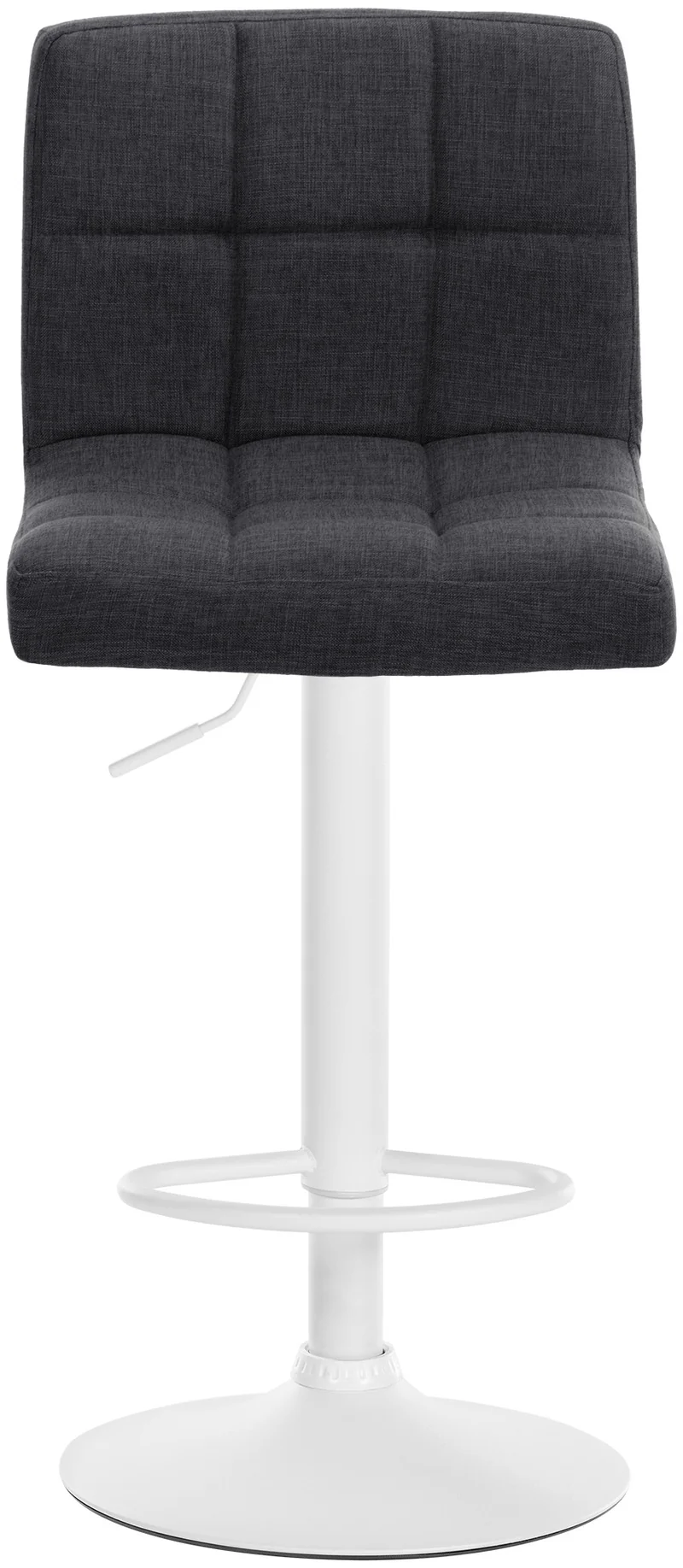 Lot de 2 tabourets de bar style contemporain en tissu matelassé gris foncé cadre métal blanc 10_0006131