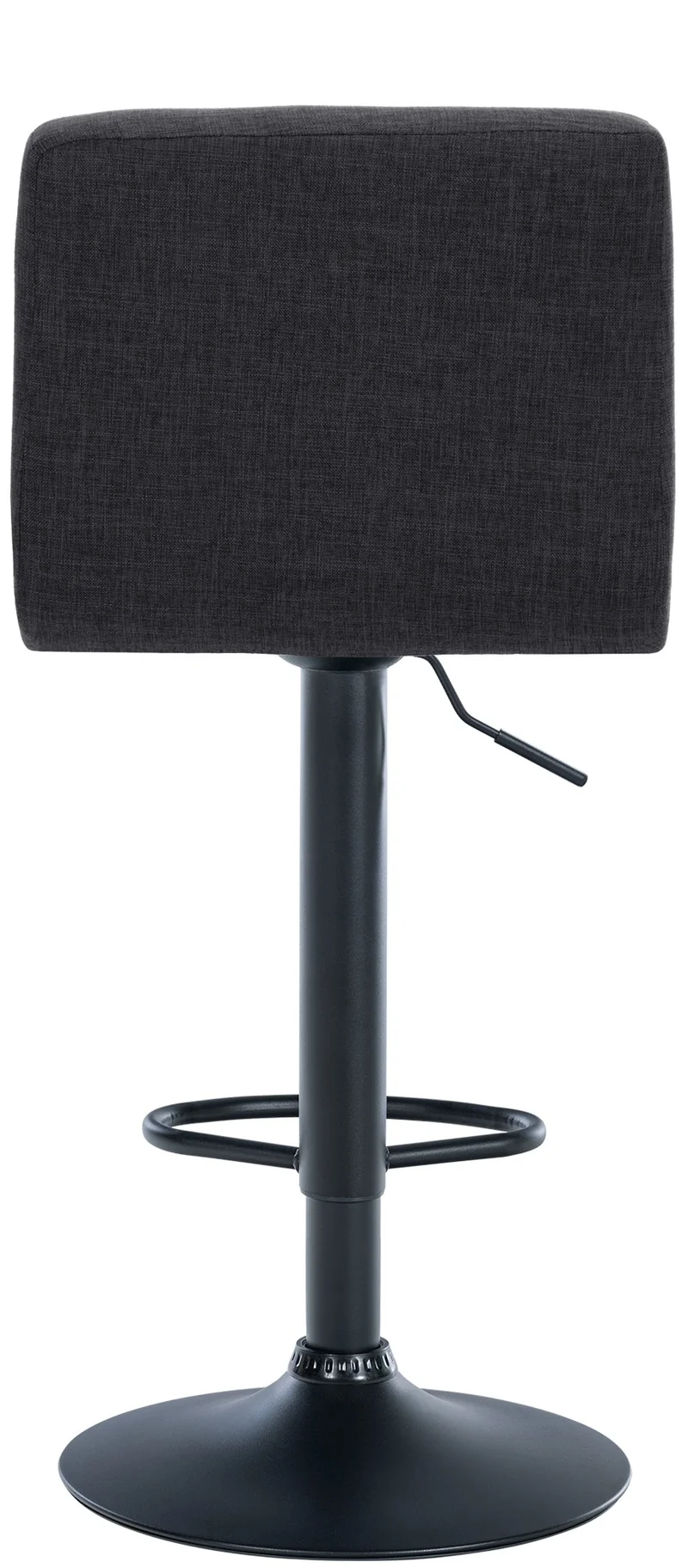 Tabouret de bar x1 style contemporain en tissu matelassé gris foncé cadre métal noir 10_0005786