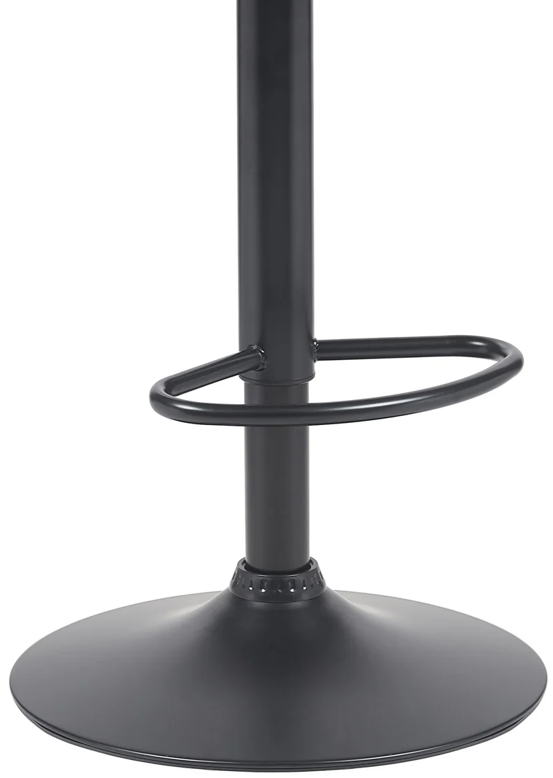 Tabouret de bar x1 style moderne rétro en tissu crème assise en bois courbé couleur noyer cadre métal noir 10_0005860