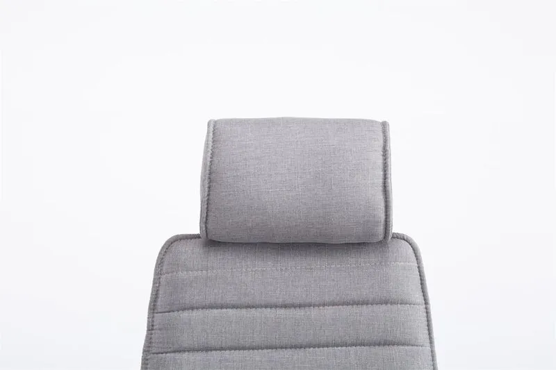 Fauteuil de bureau hauteur réglable pivotant mécanisme de bascule tissu gris clair et métal chromé 10_0007010