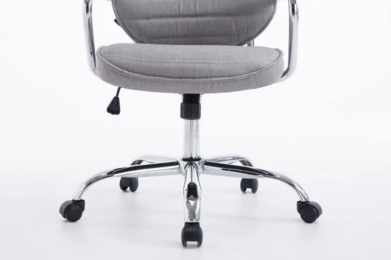Fauteuil de bureau hauteur réglable pivotant mécanisme de bascule tissu gris clair et métal chromé 10_0007010