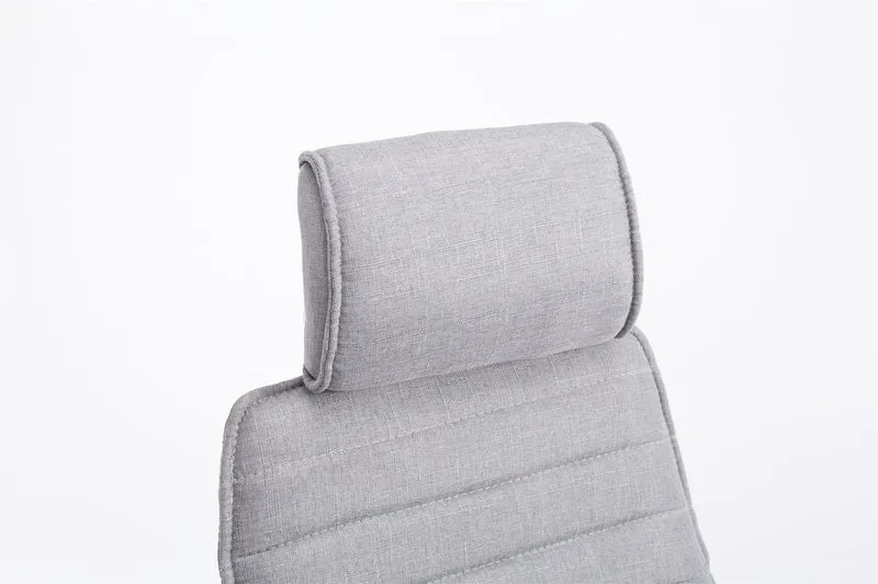 Fauteuil de bureau hauteur réglable pivotant mécanisme de bascule tissu gris clair et métal chromé 10_0007010