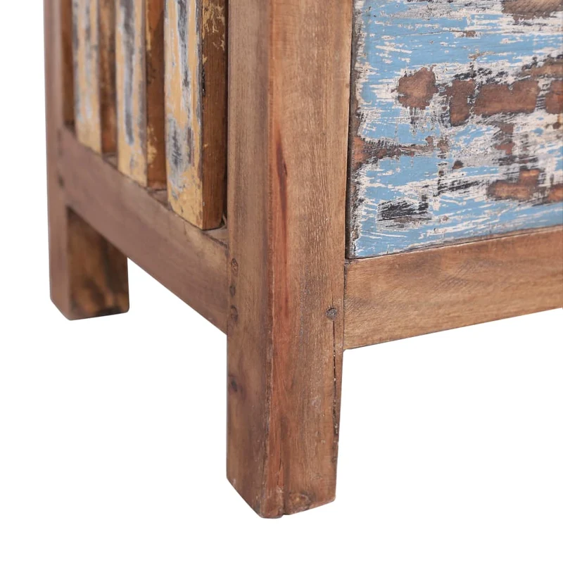 Table de chevet avec tiroir et étagère 41 x 30 x 50 cm bois d'acajou aspect vieilli DEC033014