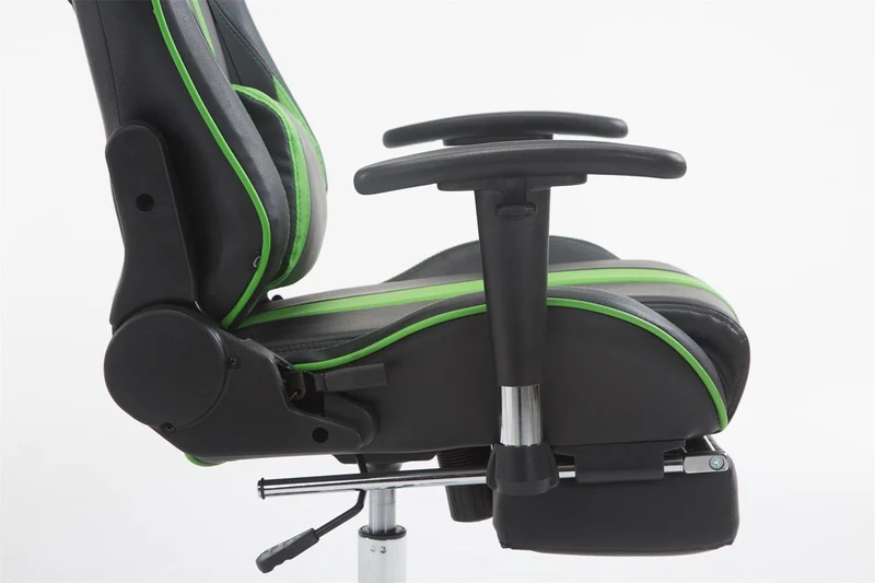 Chaise gamer ergonomique design sport et confort extrême avec repose-pieds similicuir noir / Vert 10_0006973
