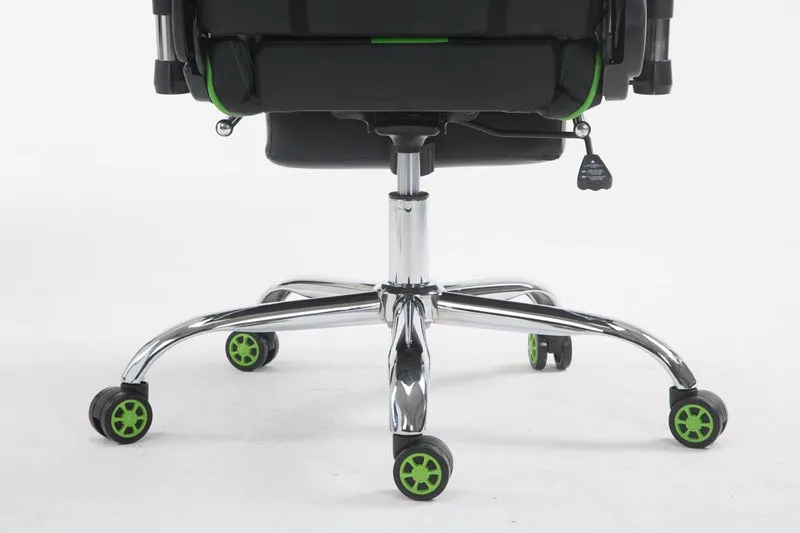 Chaise gamer ergonomique design sport et confort extrême avec repose-pieds similicuir noir / Vert 10_0006973