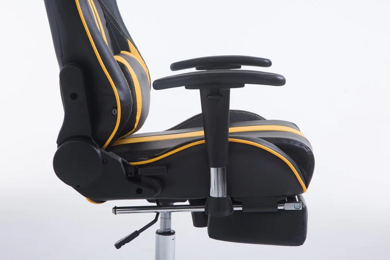 Chaise gamer ergonomique design sport et confort extrême avec repose-pieds similicuir noir / Jaune 10_0006949