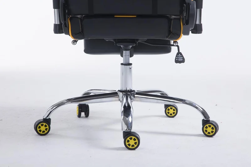 Chaise gamer ergonomique design sport et confort extrême avec repose-pieds similicuir noir / Jaune 10_0006949