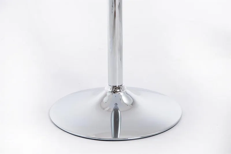 Table de bar bistrot plateau carrée 60x60 cm en bois blanc et métal chromé 10_0006146