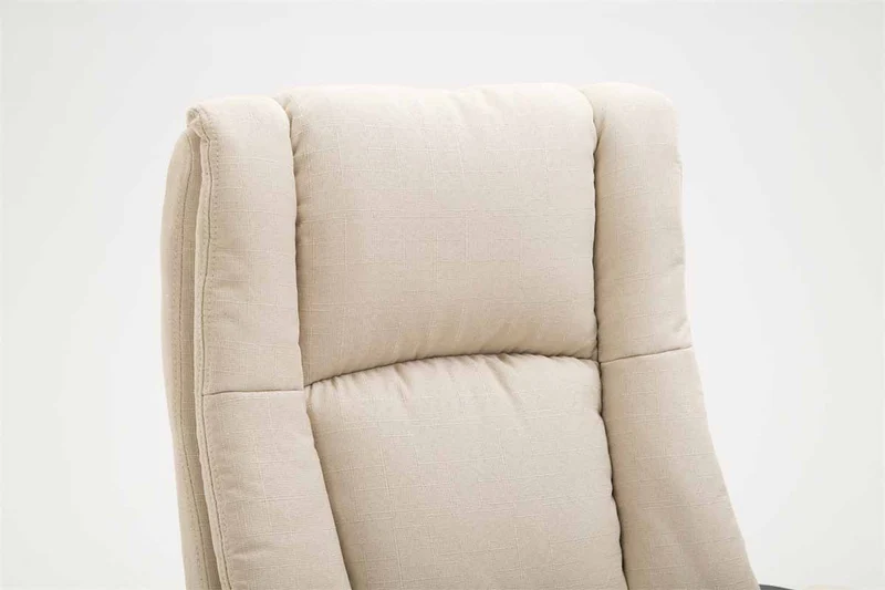 Chaise de direction rembourrée pivotant avec accoudoirs avec revêtement tissu crème cadre plastique 10_0006988
