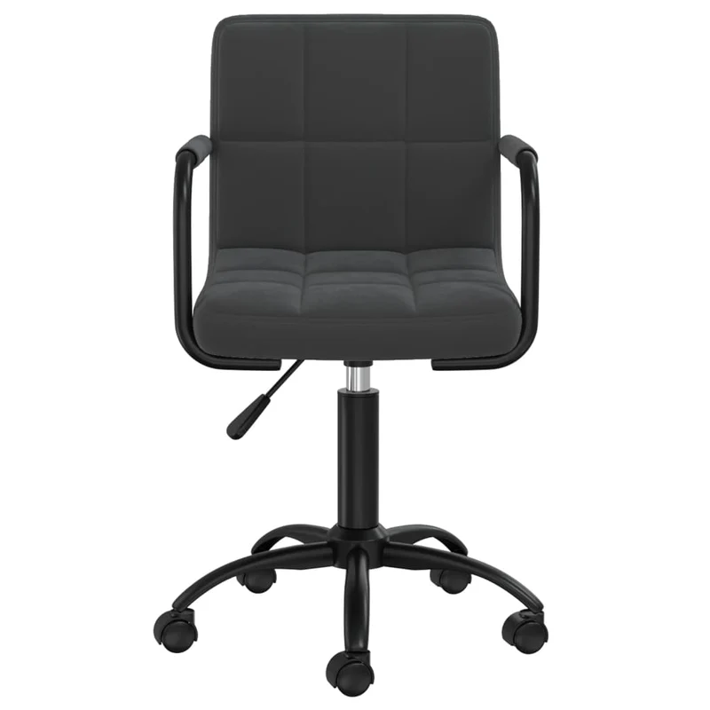 Lot de 6 chaises de salle à manger sur roulettes siège pivotant hauteur réglable en velours noir DEC025447