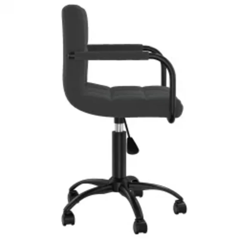 Lot de 6 chaises de salle à manger sur roulettes siège pivotant hauteur réglable en velours noir DEC025447