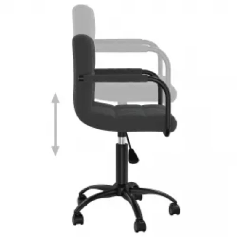 Lot de 6 chaises de salle à manger sur roulettes siège pivotant hauteur réglable en velours noir DEC025447