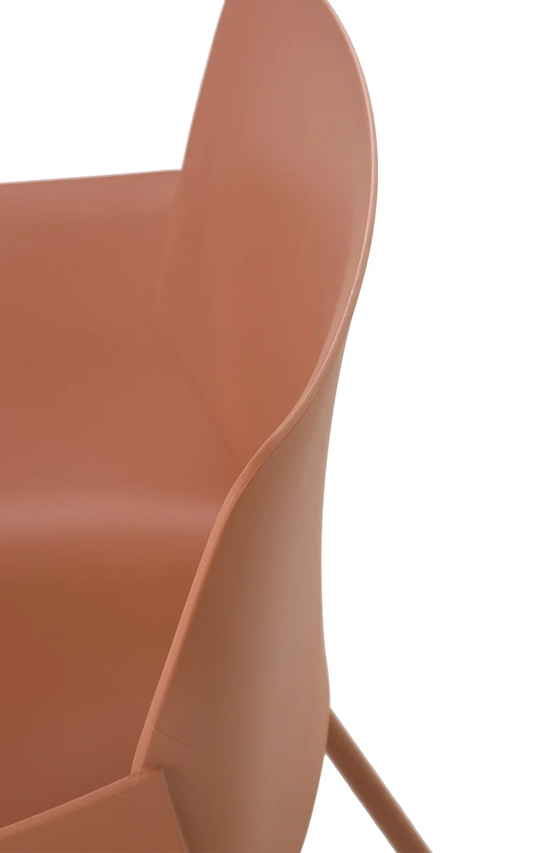 Chaise pour intérieur ou extérieur plastique couleur terre cuite structure acier thermolaqué 10_0007128
