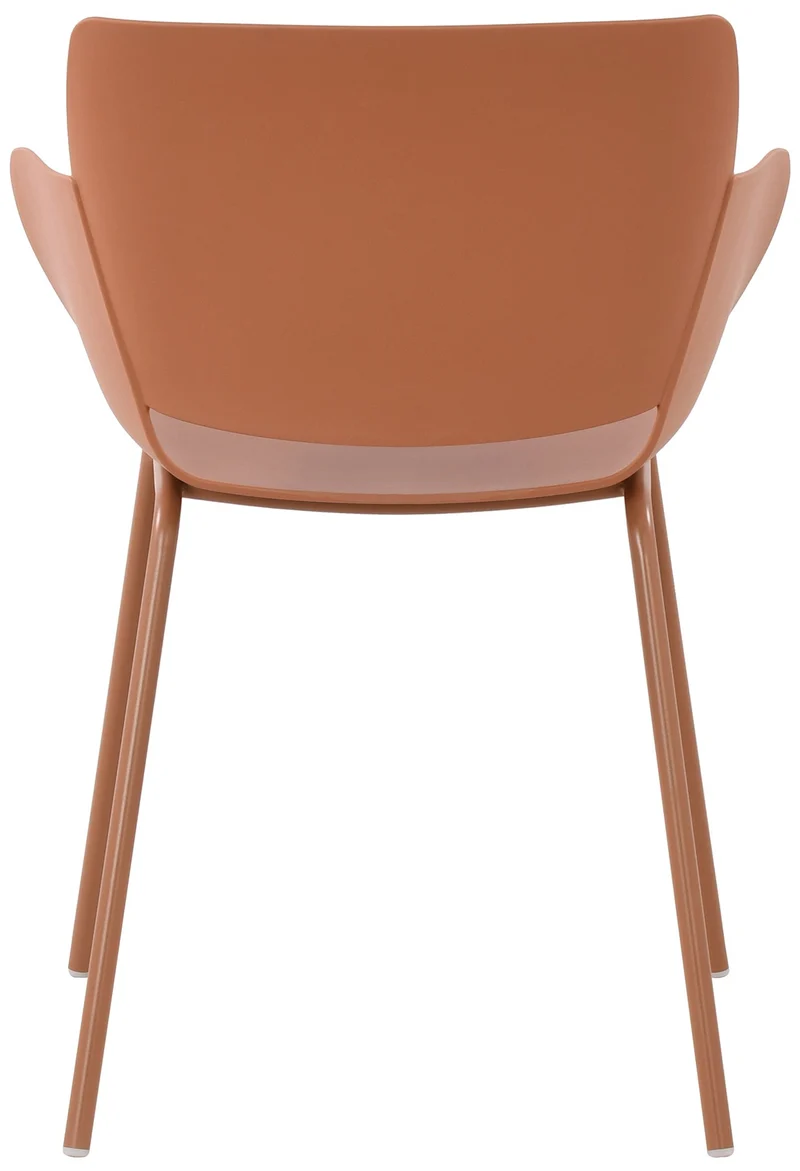 Chaise pour intérieur ou extérieur plastique couleur terre cuite structure acier thermolaqué 10_0007128