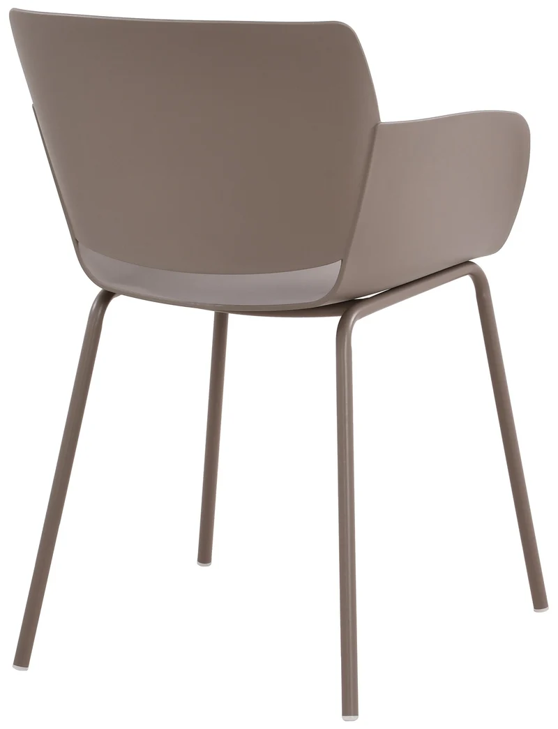 Chaise pour intérieur ou extérieur plastique couleur taupe structure acier thermolaqué 10_0007127