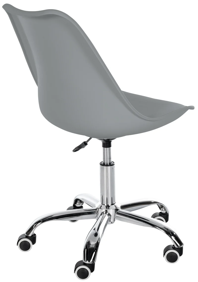 Tabouret de travail sur roulettes hauteur réglable en plastique gris et métal 10_0006944
